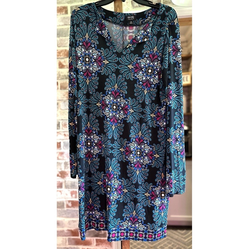 Nicole Miller Women's Knee Length Dress Multicolor, Size Medium